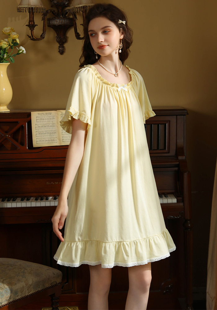 Women's Vintage Short Sleeve Loungewear Night Dresses