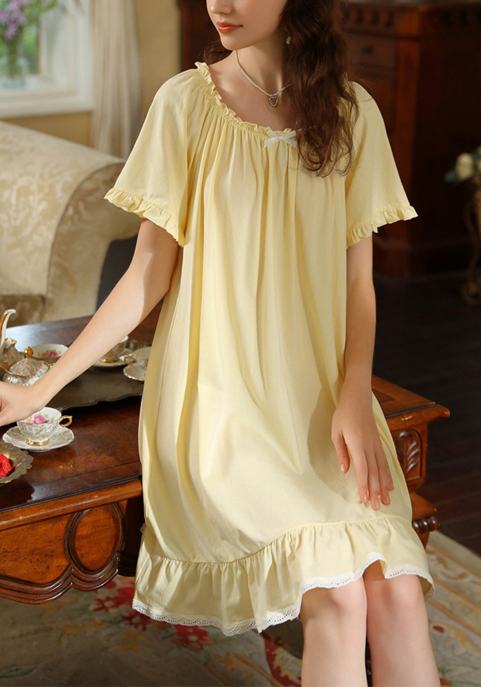 Women's Vintage Short Sleeve Loungewear Night Dresses