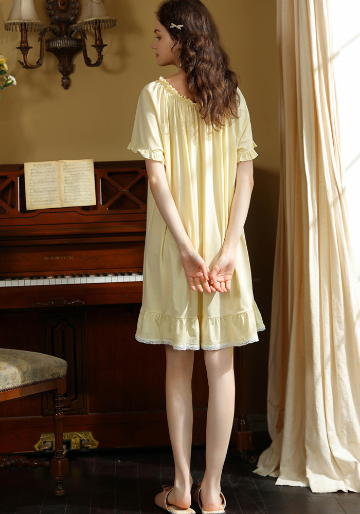 Women's Vintage Short Sleeve Loungewear Night Dresses