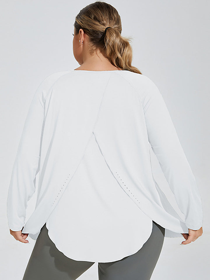 Slit Back Loose Long Sleeve Sports Yoga Top