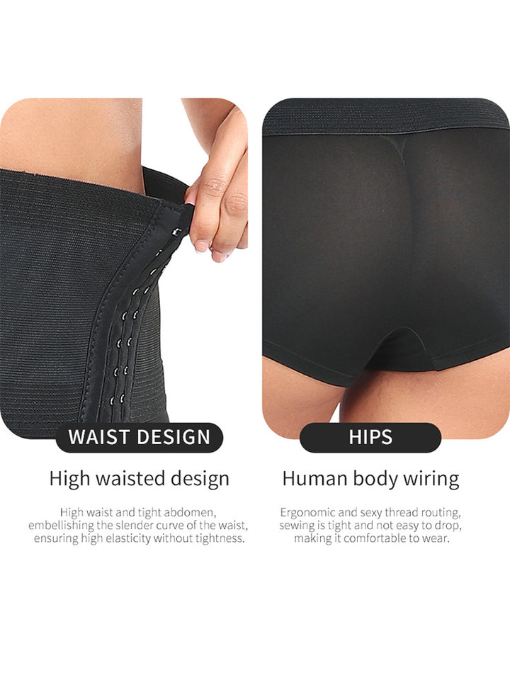 Adjustable High-Waist Tummy Control Half-Hip Shorts