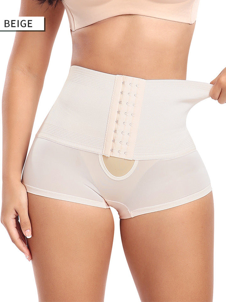 Adjustable High-Waist Tummy Control Half-Hip Shorts