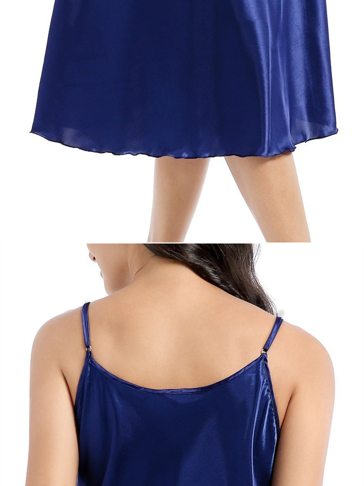 Soft Mid-Length Slim V-Neck Sling Nightdress