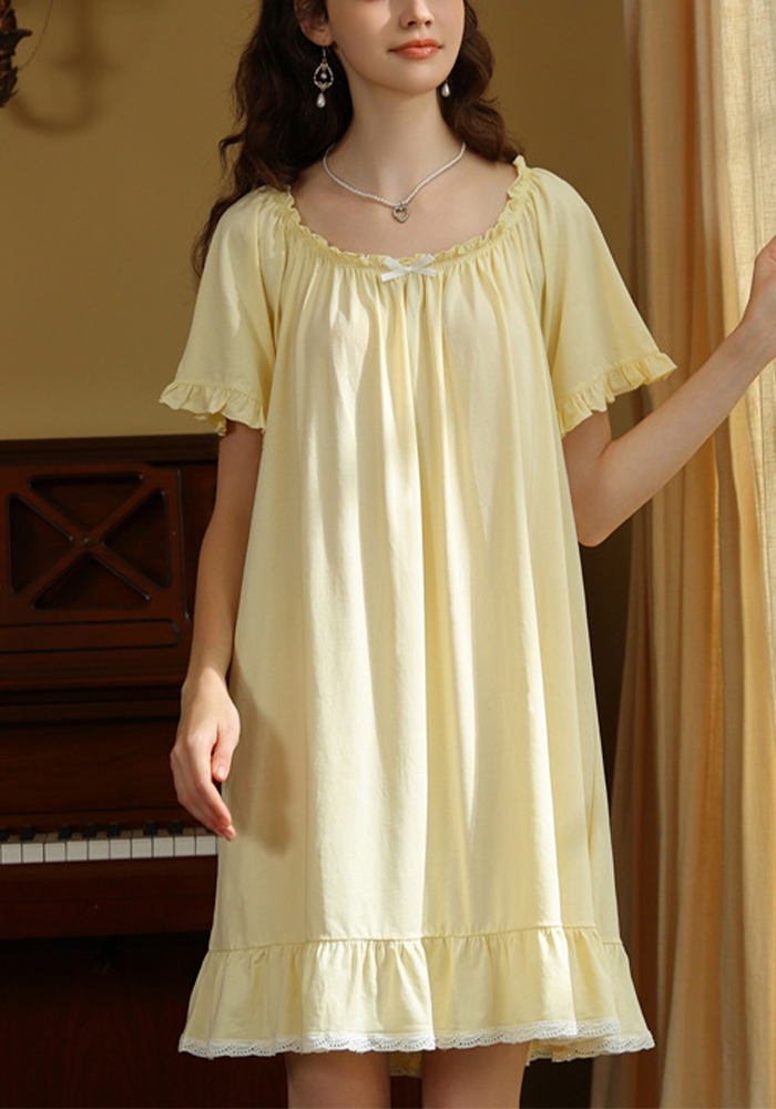 Women's Vintage Short Sleeve Loungewear Night Dresses