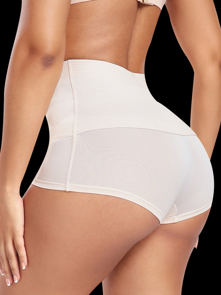 Adjustable High-Waist Tummy Control Half-Hip Shorts