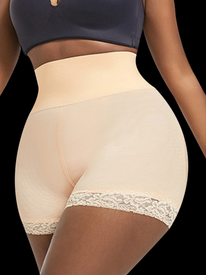 High Waist Lace Trim Butt-enhancing Shaping Shorts