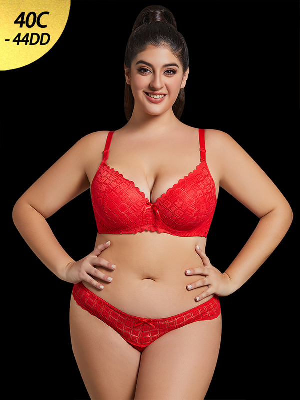 Sexy Radiant Red Underwire Bra and Panty Set
