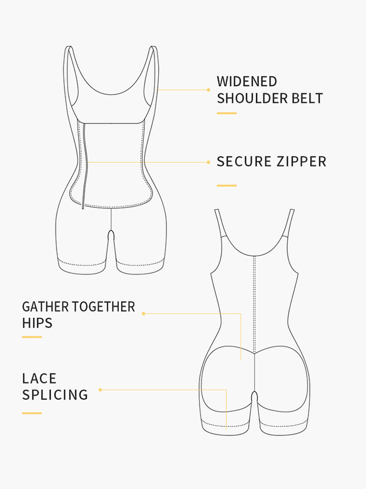 Zipper Open High Waist Tummy Control Butt Lifter Shapewear