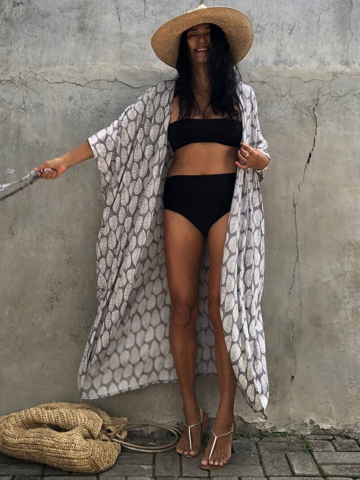 Womens Beach Casual Long Cardigan Swimsuits Bikini Cover Ups