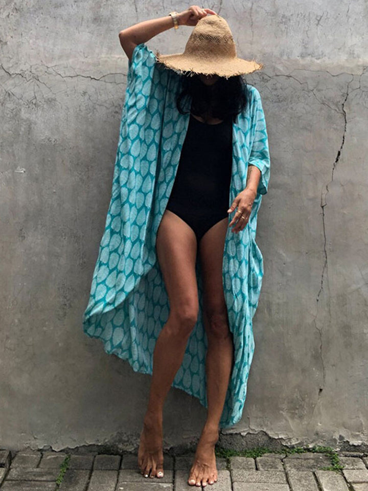 Womens Beach Casual Long Cardigan Swimsuits Bikini Cover Ups