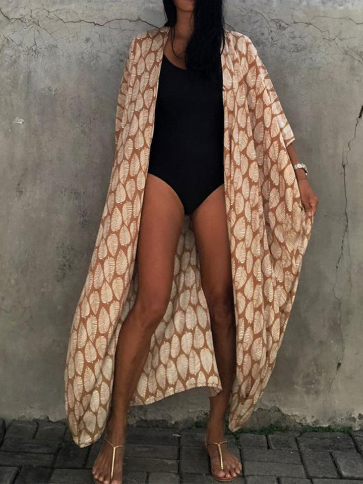 Womens Beach Casual Long Cardigan Swimsuits Bikini Cover Ups