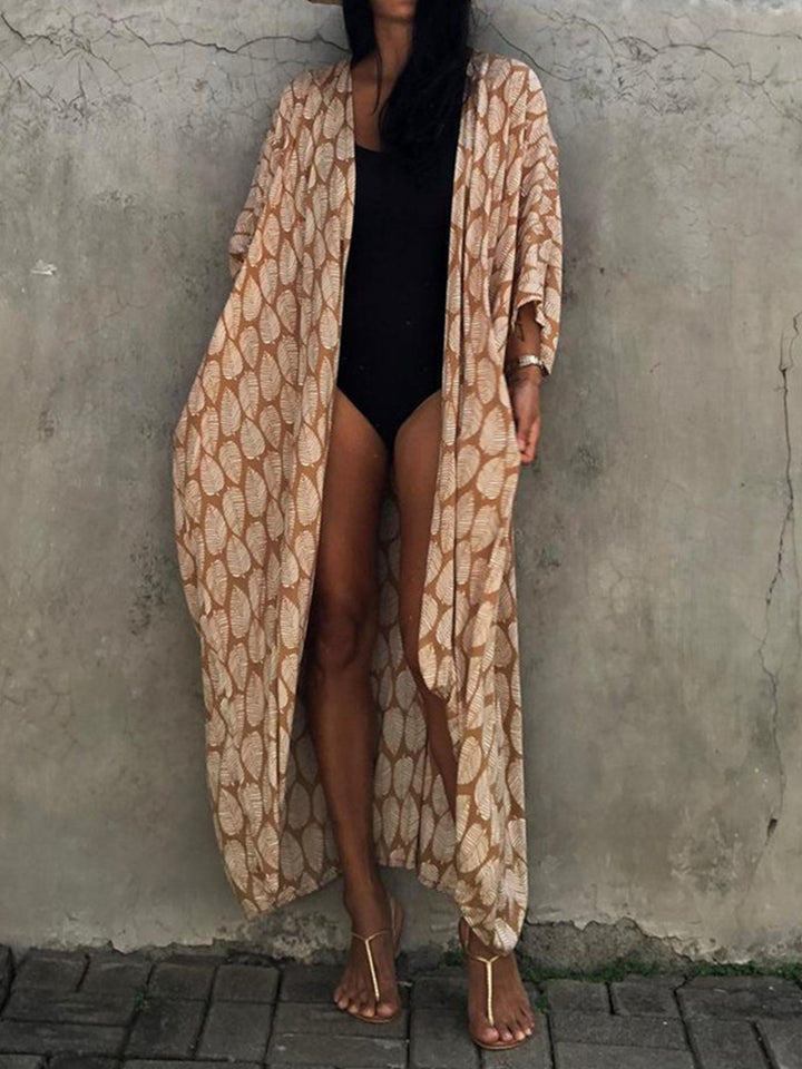 Womens Beach Casual Long Cardigan Swimsuits Bikini Cover Ups