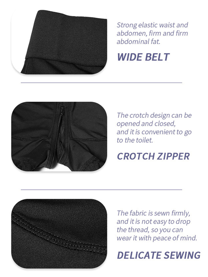 High Waist Tummy Control Zipper Open Crotch Butt Lift Shapewear