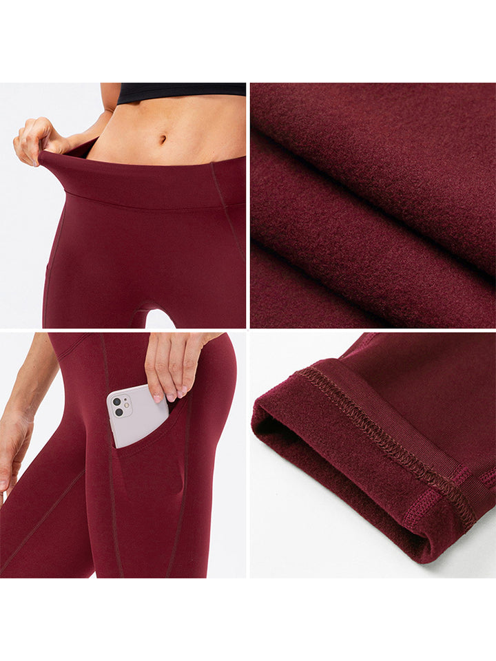 High Waist Fleece Yoga Fitness Thermal Bottoms