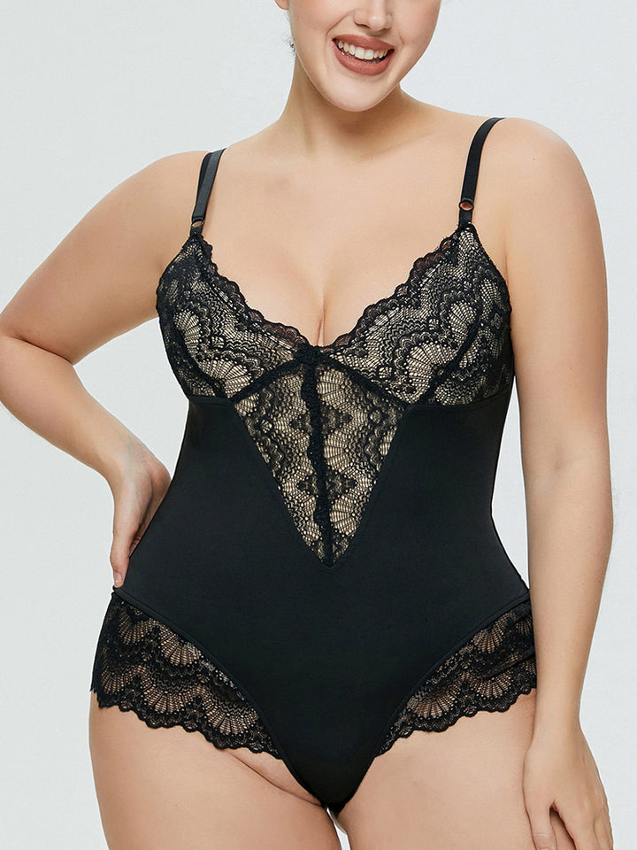 Sling Lace Tight Waist Thong Bodysuit