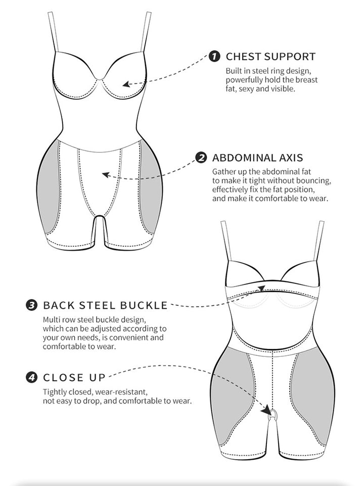 Hip Enhancing Suspenders Tummy Control Shaper Bodysuit