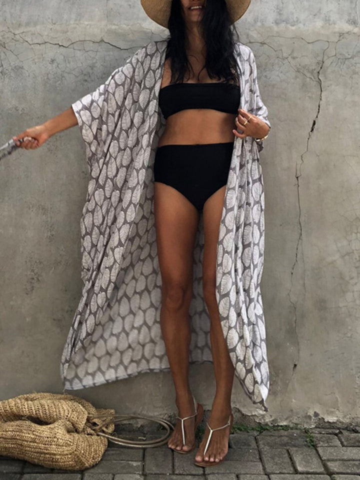 Womens Beach Casual Long Cardigan Swimsuits Bikini Cover Ups