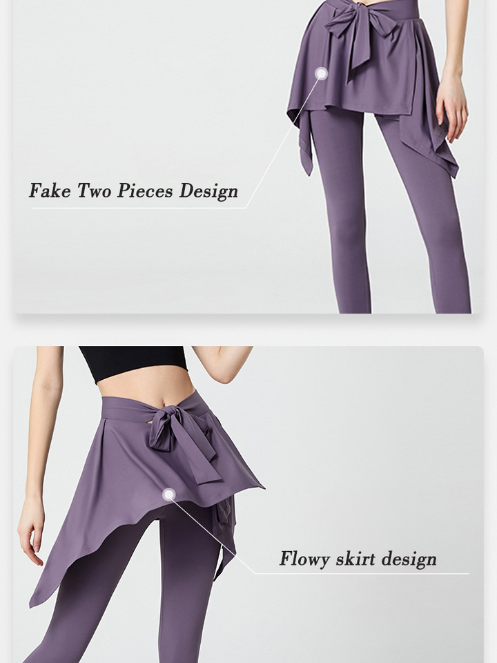 Fake Two Pieces Yoga Outfits Sports Leggings