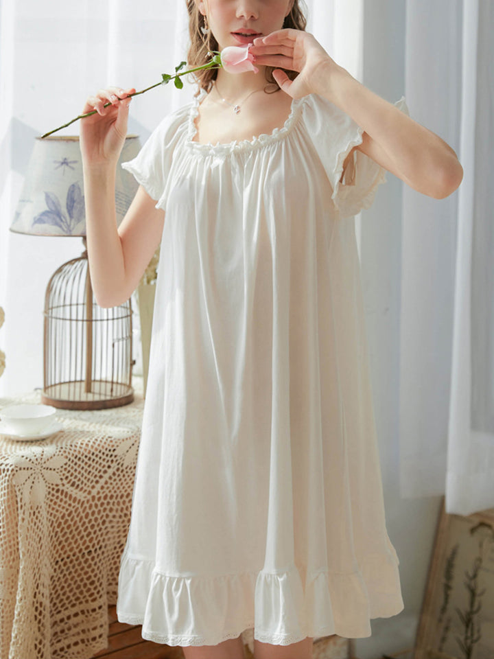 Women's Vintage Short Sleeve Loungewear Night Dresses