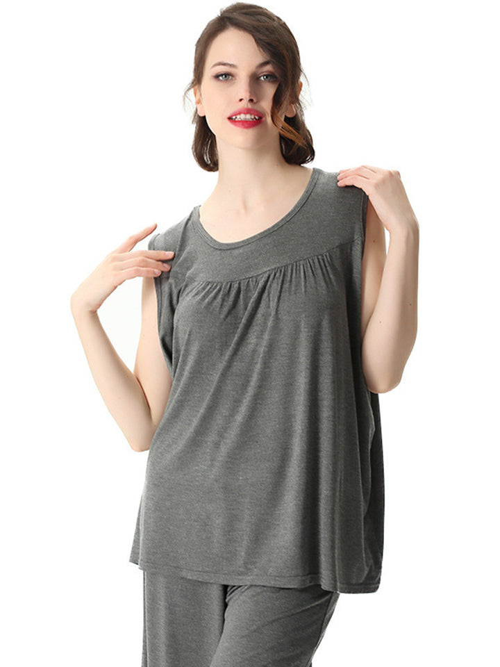 Plus Size Soft Sleeveless Sleepwears Loungewear Sets