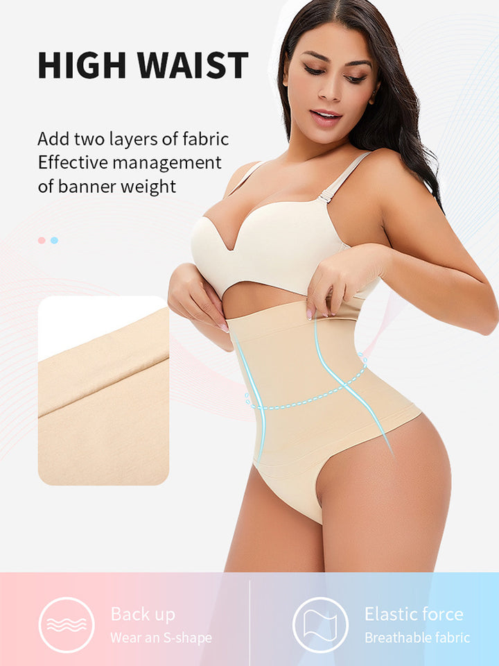 Women's Tummy Control High-Waist Thong Shaper Briefs