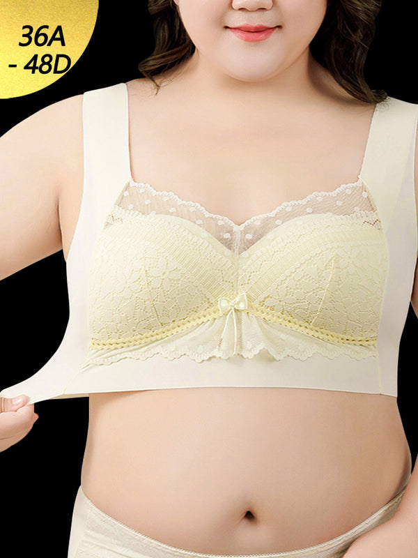 Soft Seamless Wirefree Molded Cup Lace Bra