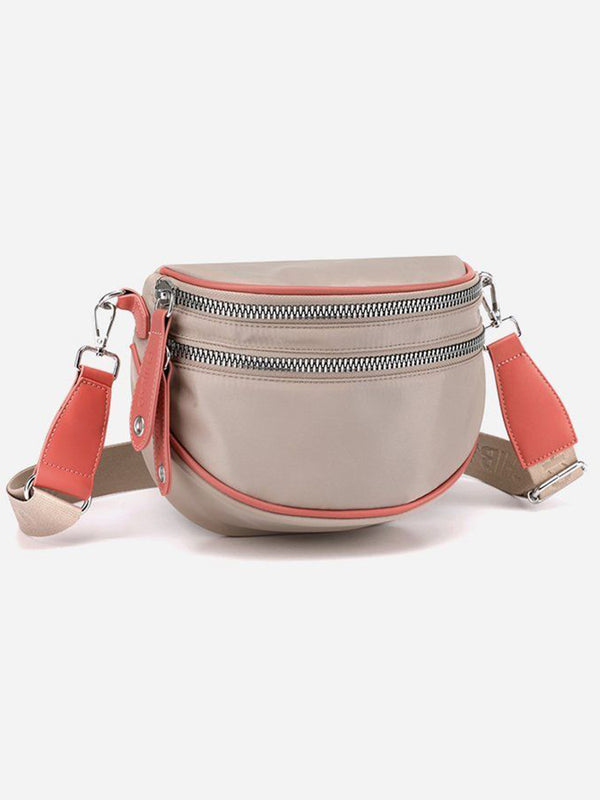 Crossbody Zippered Waterproof Saddle Bag