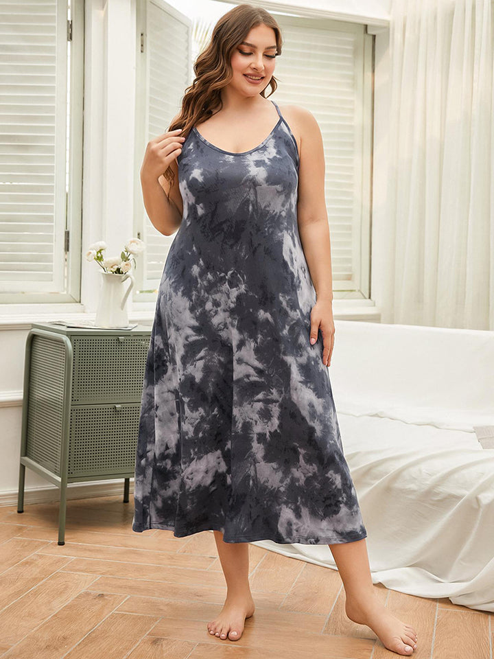 Plus Size Soft Nightgown Spaghetti Strap Sleeve Sleep Dress