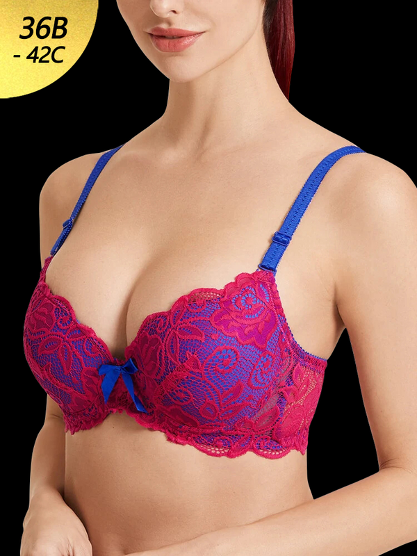 Women Lace Floral Bowknot Breathable Bras