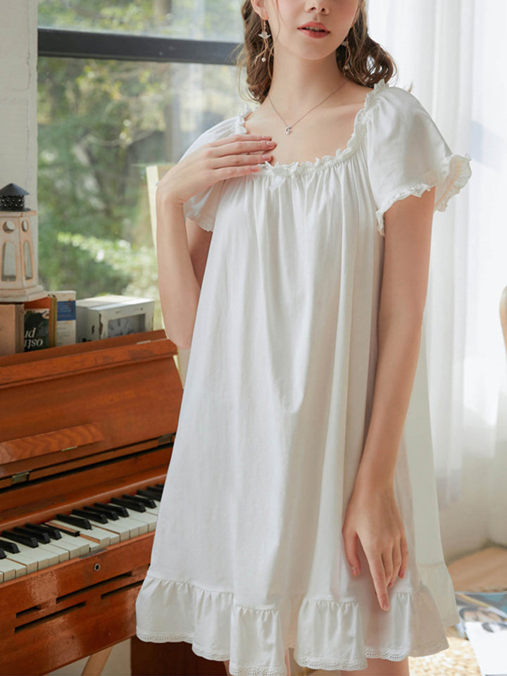 Women's Vintage Short Sleeve Loungewear Night Dresses