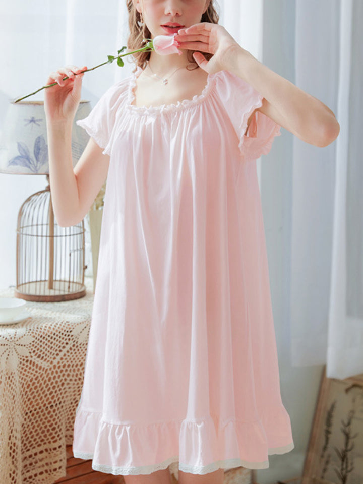 Women's Vintage Short Sleeve Loungewear Night Dresses