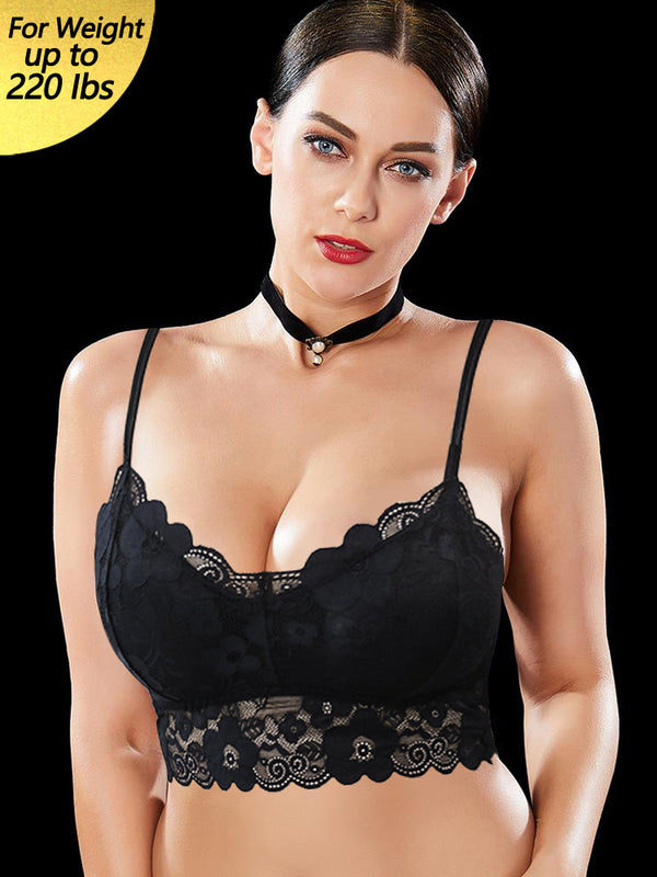 Lace Tube Top Bandeau Padded Bra With Straps