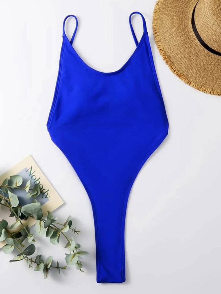Sexy High Leg Backless One Piece Swimsuit