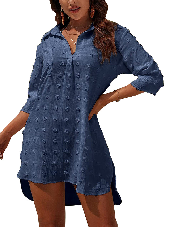 V-Neck Bathing Suit Beach Shirt Cover Ups Dress