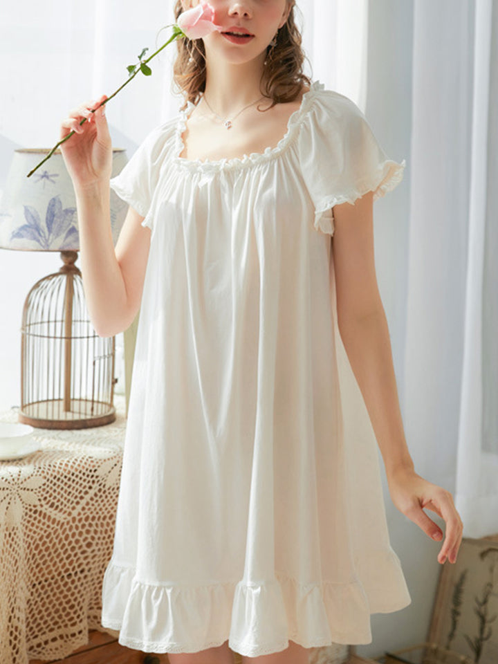 Women's Vintage Short Sleeve Loungewear Night Dresses