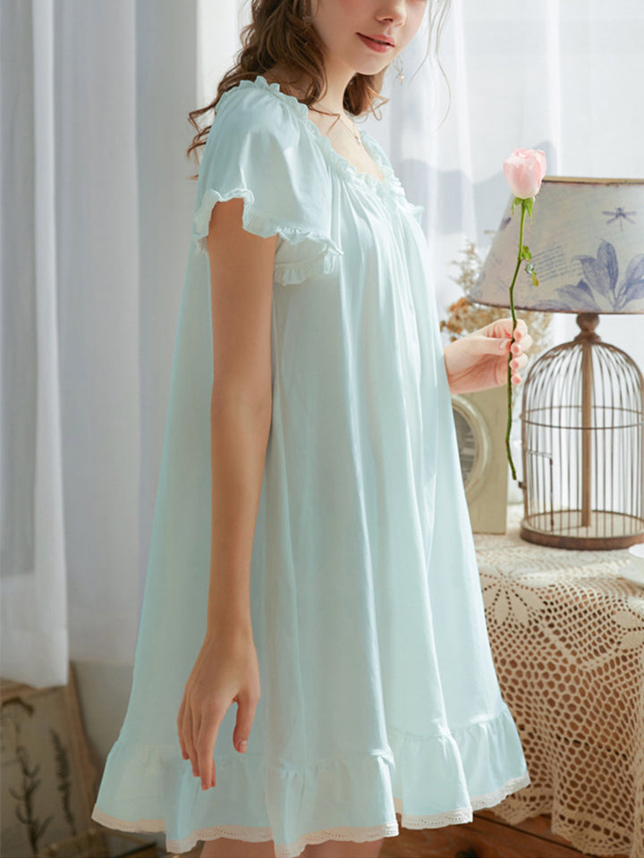 Women's Vintage Short Sleeve Loungewear Night Dresses