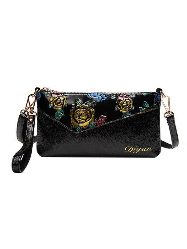 Women's PU Leather Floral Wallet Ladies Clutch Purse