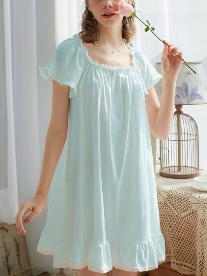 Women's Vintage Short Sleeve Loungewear Night Dresses