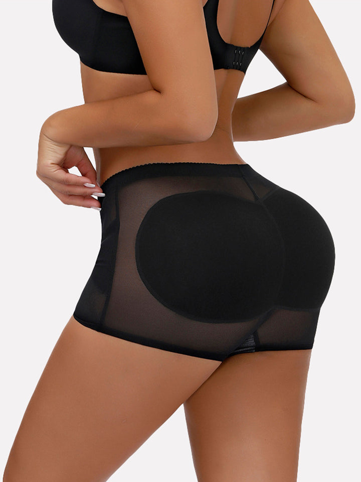 Breathable Lace Seamless Padded Hip Enhancer Boyshort