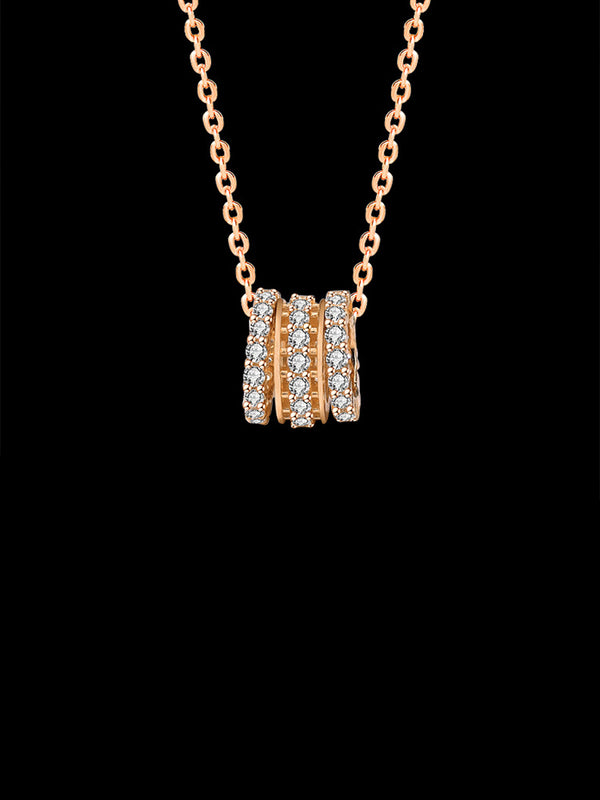 Luxury 3 Diamond Ring Necklace